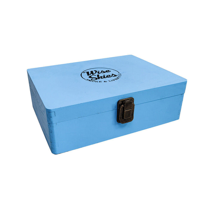 Wise Skies Large Wooden Rolling Box