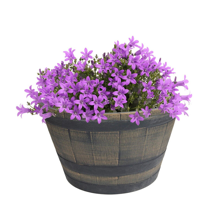 Burntwood Barrel Planter Round 63cm x 37cm