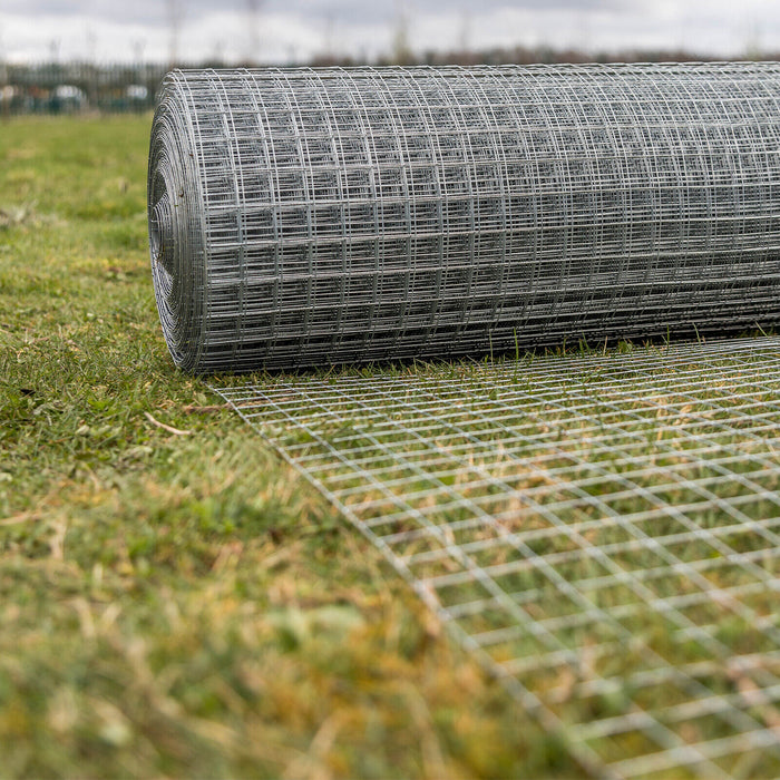 Galvanised Square Mesh - 0.9M x 6M