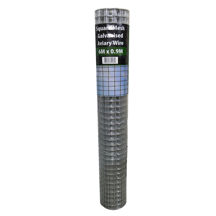 Galvanised Square Mesh - 0.9M x 6M
