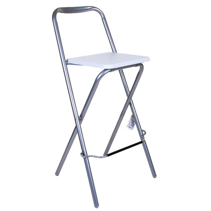 Folding Bar Stool - White