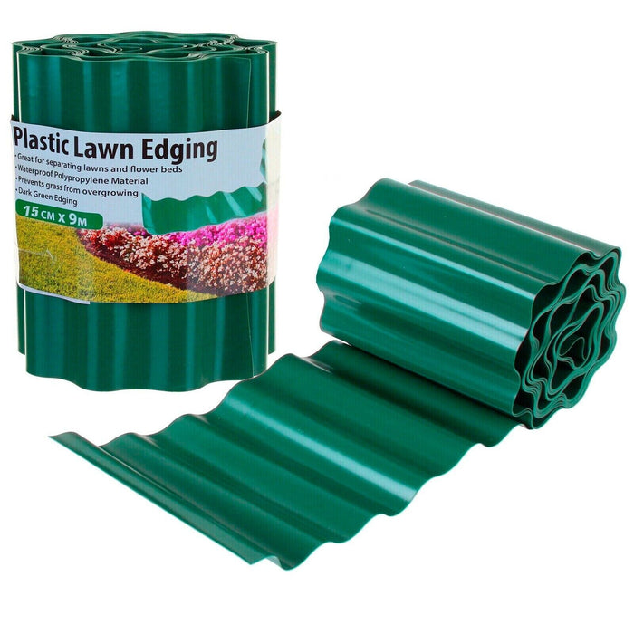 Plastic Garden Lawn Border Edging - 15cm x 9M