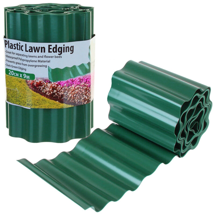 Plastic Garden Lawn Border Edging - 20cm x 9M