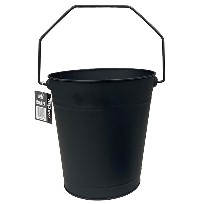 16L Steel Black Ash Bucket with Lid