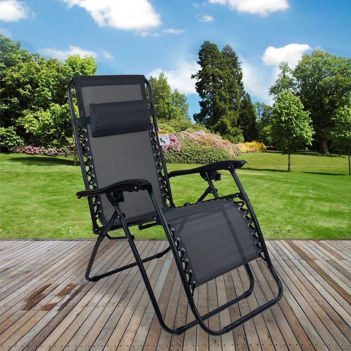 Grey Reclining Sun Lounger