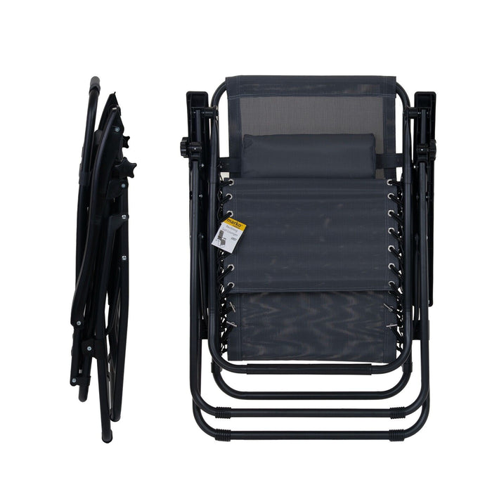 Grey Reclining Sun Lounger