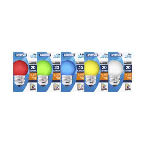 LED Round ES  Mixed Colours  5pc