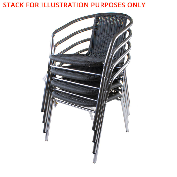 Chrome with Grey Wicker Bistro Chair