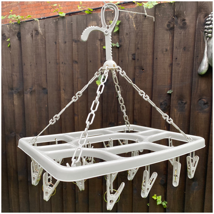 Square Clothes Airer with 20 Hanging Pegs