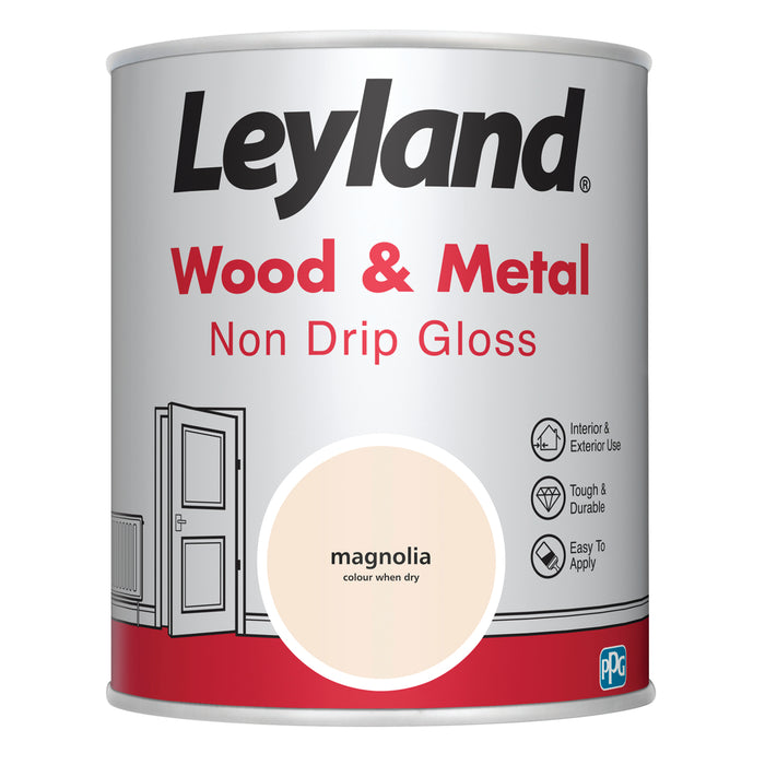 Leyland Wood & Metal Non Drip Gloss Magnolia 750ml