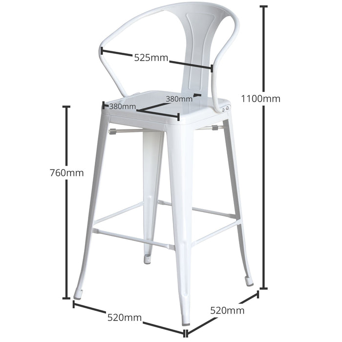 3PC Lodi Table & Favara Bar Stool Set - White