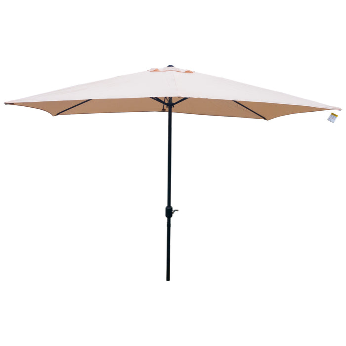 2M x 3M Rectangular Crank Parasol - Cream