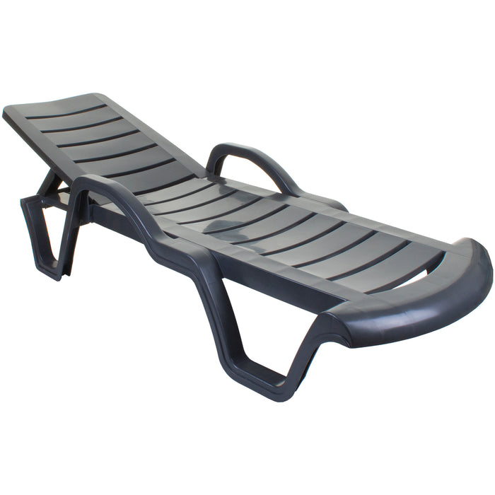 Plastic Lara Sun Lounger - Anthracite Grey