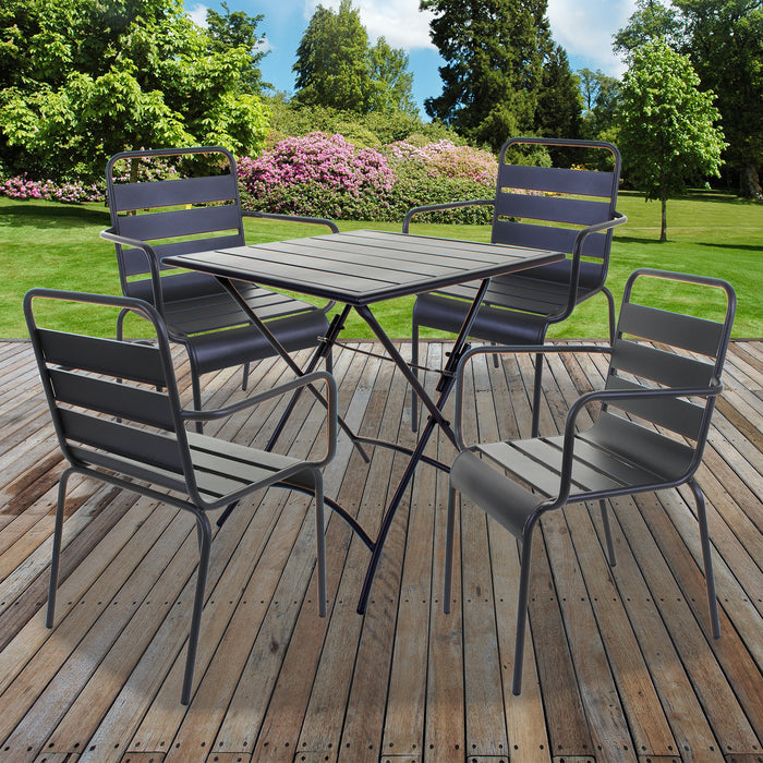 Slatted Bistro Folding Table & Chair Sets