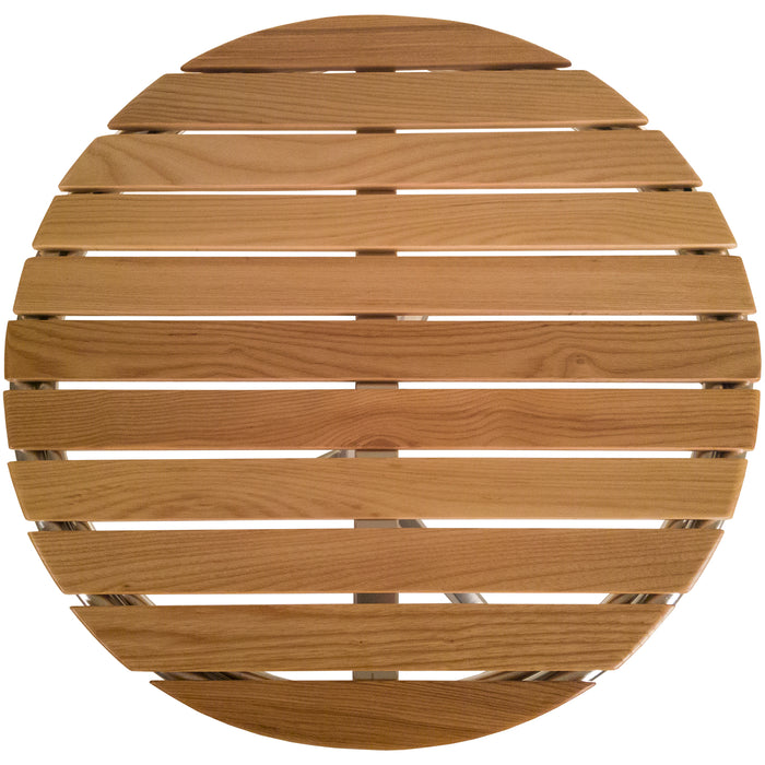 Savannah Bistro Table - Chrome & Ash Wood