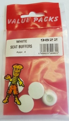 Rubber Seat Buffers White 4pc