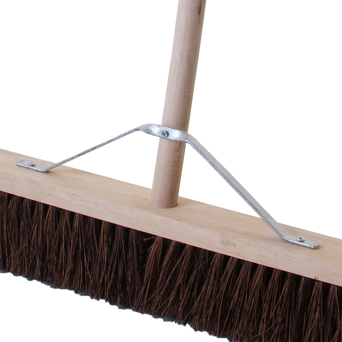 18" Stiff Bassine Broom with Handle & Bracket
