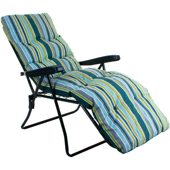 Cushioned Sun Lounger - Citrus Stripe