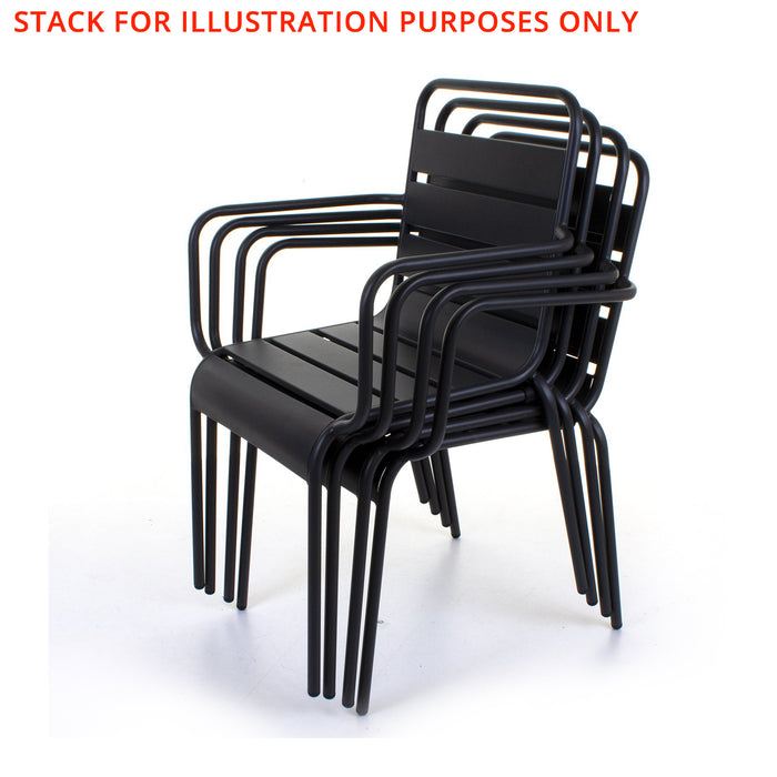 Slatted Bistro Armchair Sand Grey