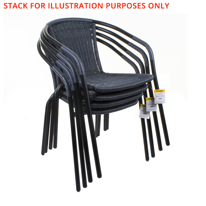 Grey Wicker Bistro Chair