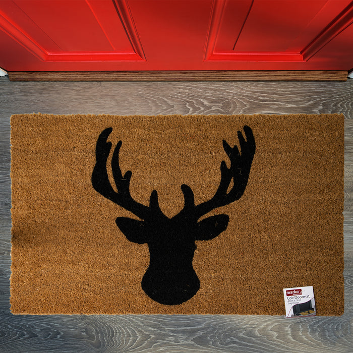 Coir Doormat - Stag Design