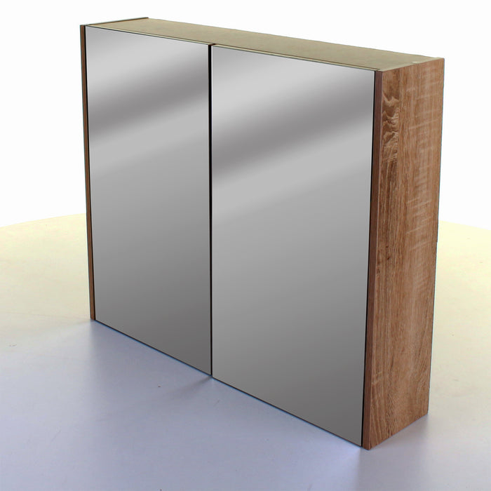 Wood Effect Mirror Wall Cabinet