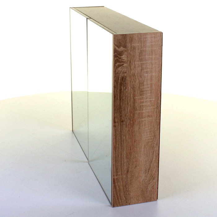 Wood Effect Mirror Wall Cabinet