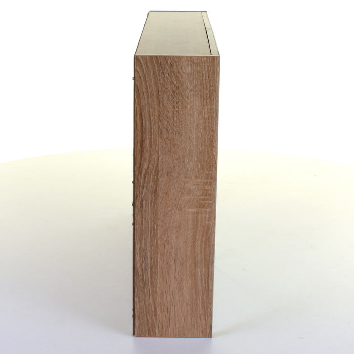 Wood Effect Mirror Wall Cabinet