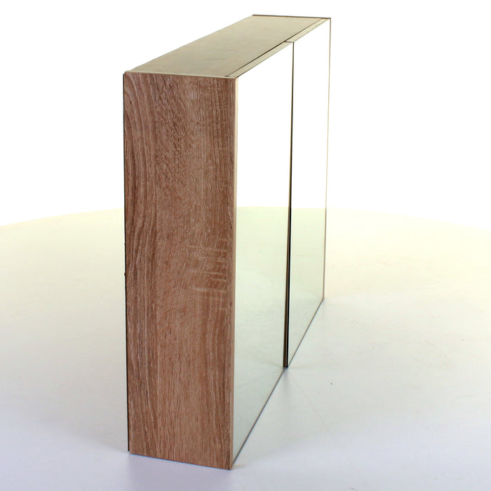 Wood Effect Mirror Wall Cabinet