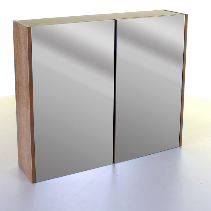 Wood Effect Mirror Wall Cabinet