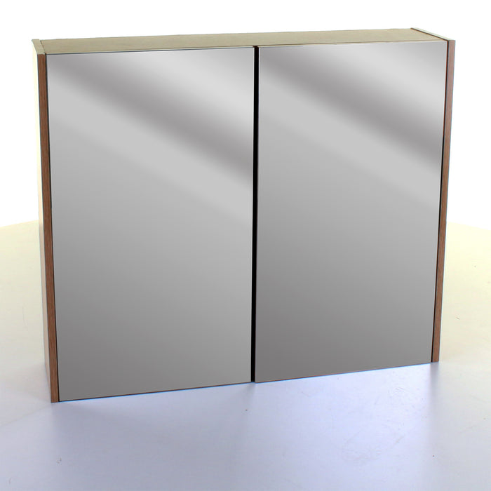 Wood Effect Mirror Wall Cabinet