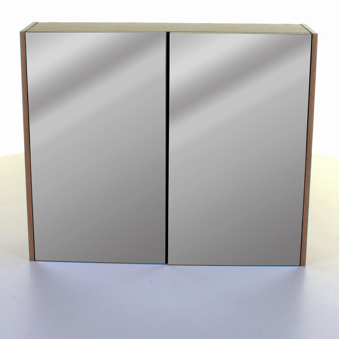 Wood Effect Mirror Wall Cabinet