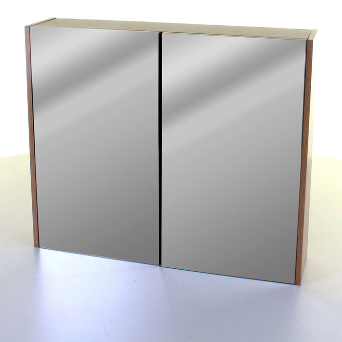 Wood Effect Mirror Wall Cabinet