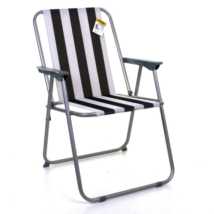 Deck Chair - Black/White Striped