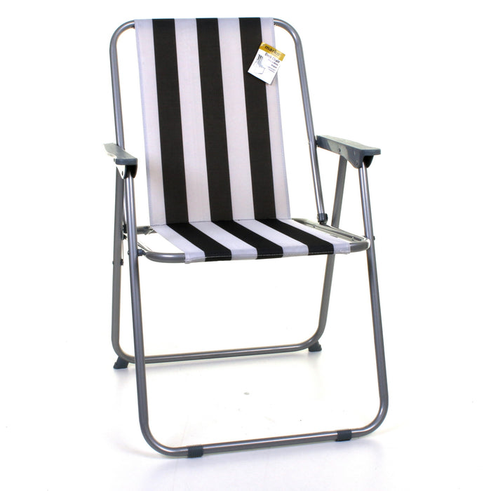Deck Chair - Black/White Striped