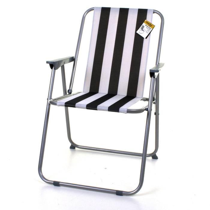 Deck Chair - Black/White Striped