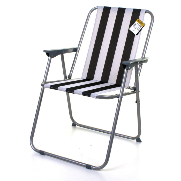 Deck Chair - Black/White Striped