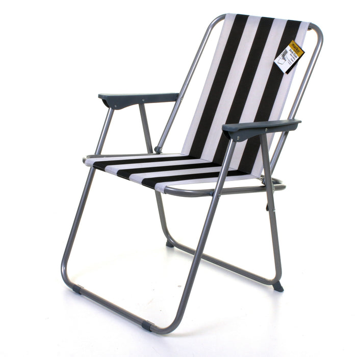 Deck Chair - Black/White Striped
