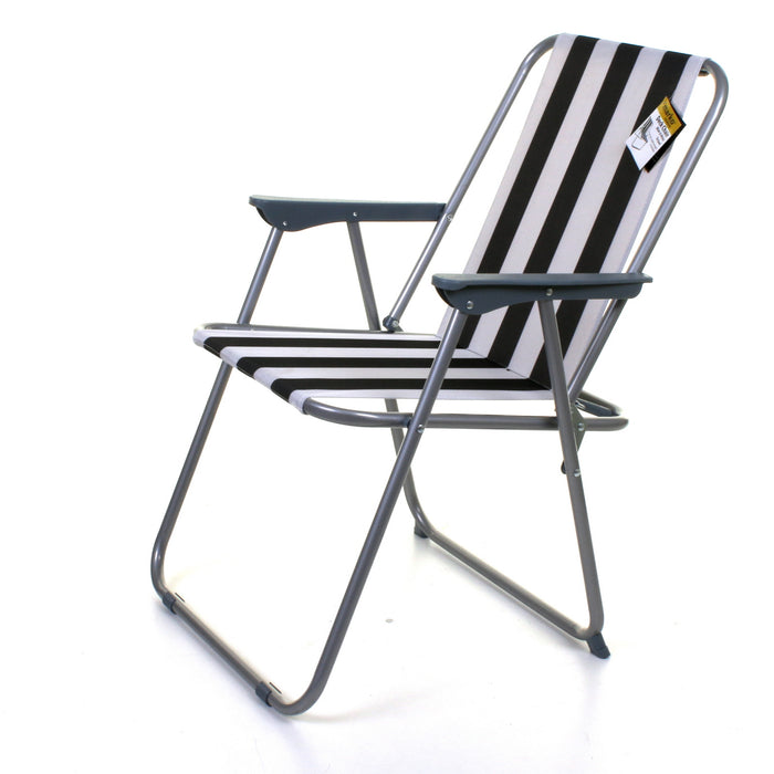 Deck Chair - Black/White Striped