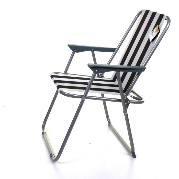Deck Chair - Black/White Striped