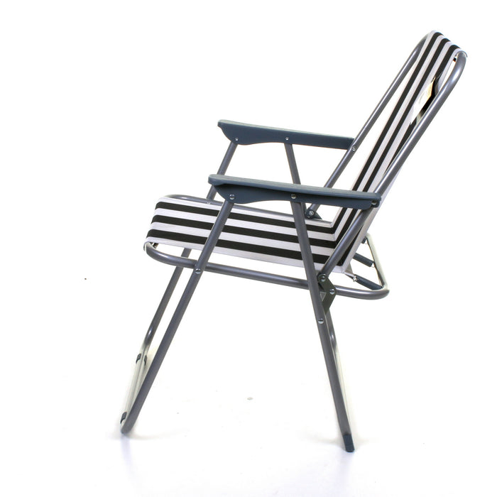 Deck Chair - Black/White Striped