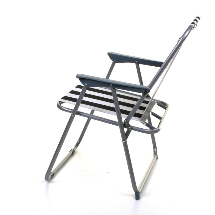 Deck Chair - Black/White Striped