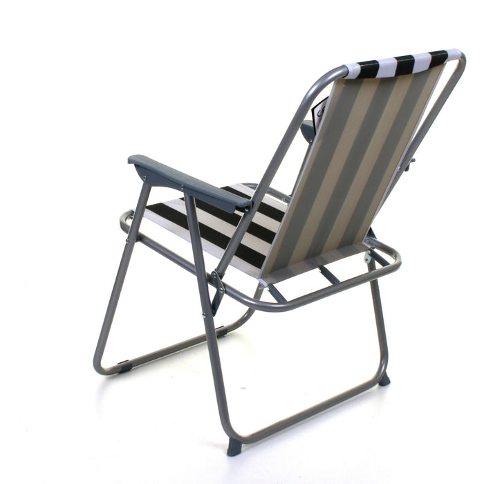 Deck Chair - Black/White Striped
