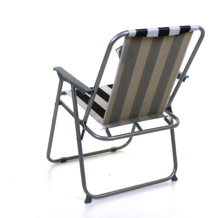 Deck Chair - Black/White Striped