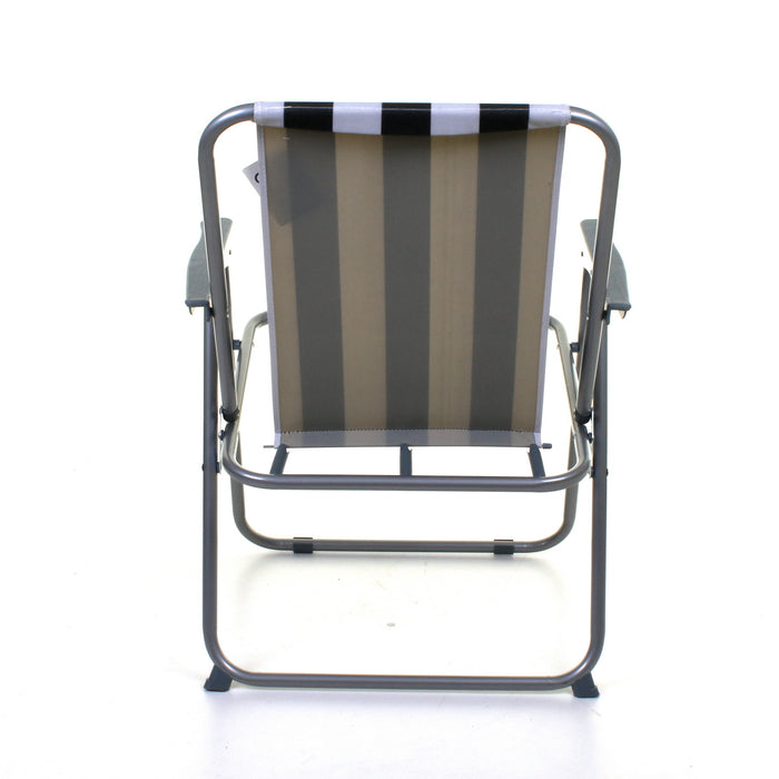 Deck Chair - Black/White Striped