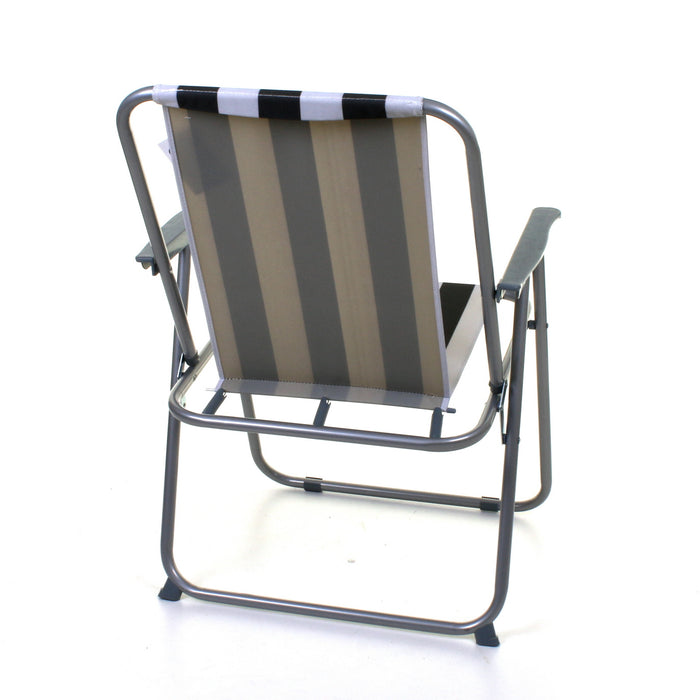 Deck Chair - Black/White Striped
