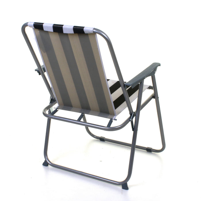 Deck Chair - Black/White Striped