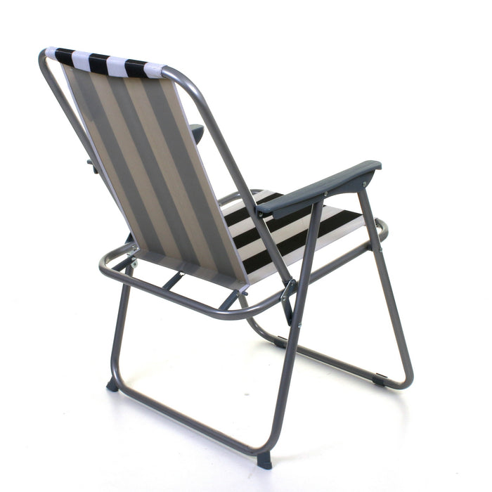 Deck Chair - Black/White Striped