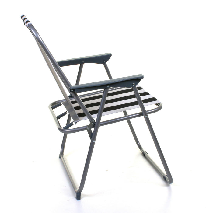 Deck Chair - Black/White Striped