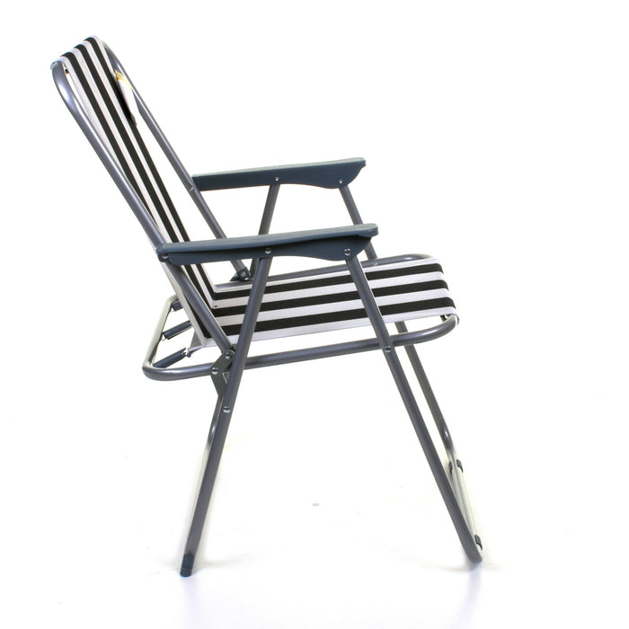 Deck Chair - Black/White Striped